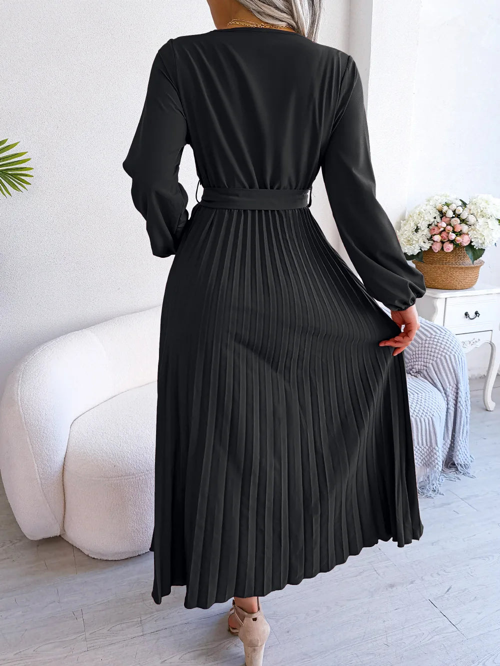 Vestido Longo Plissado Bloom