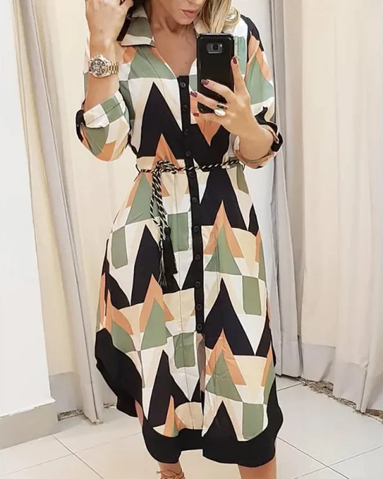 Vestido Midi Estampado Fiorela