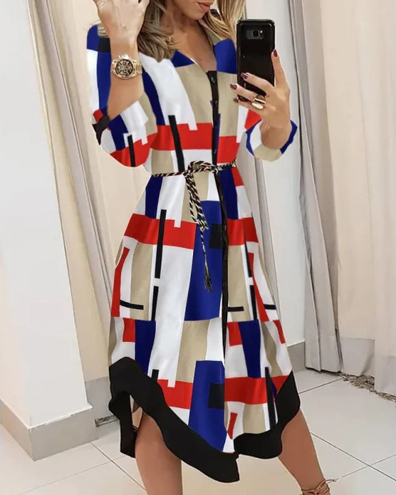 Vestido Midi Estampado Fiorela